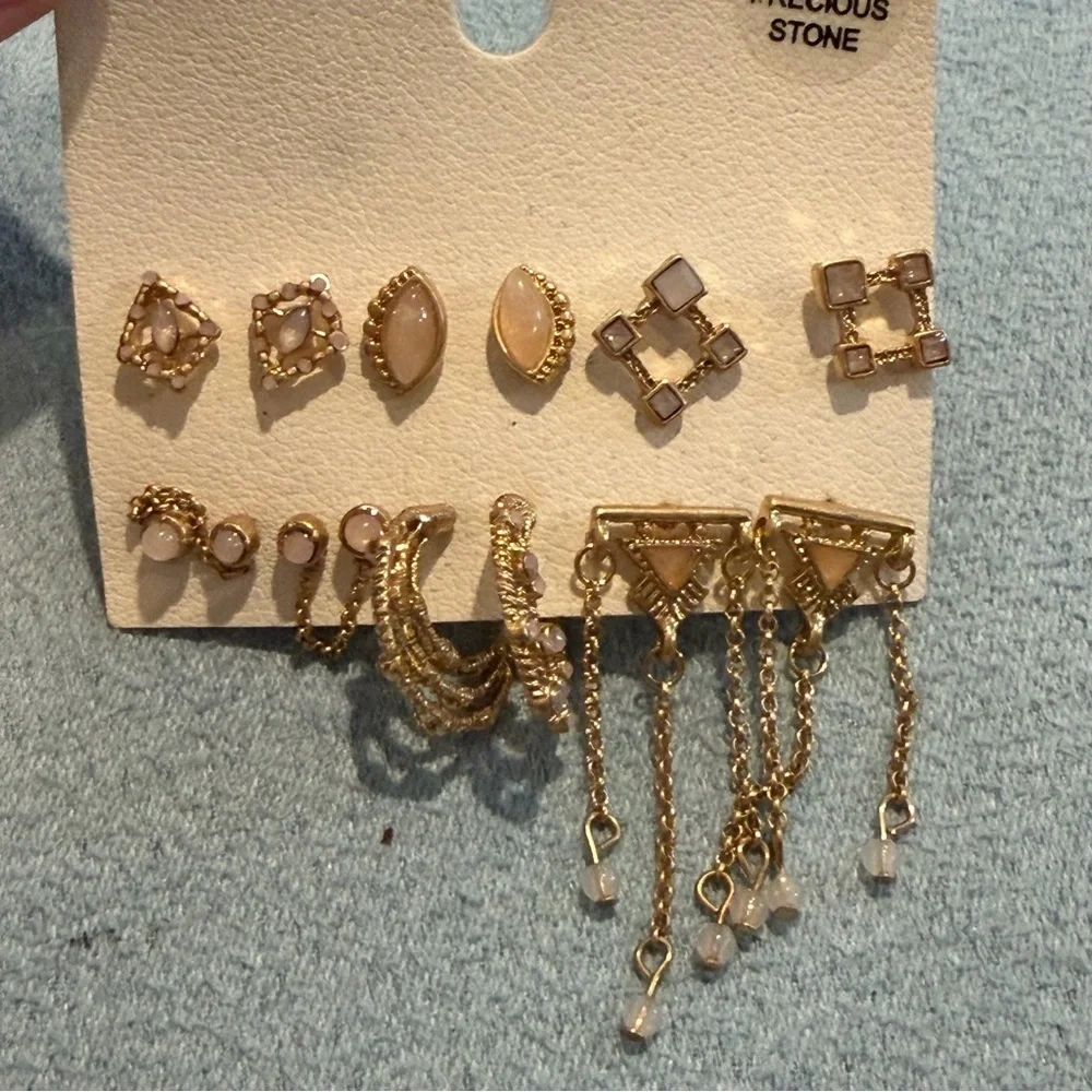 Free people Semi Precious stone  6 piece earring  set